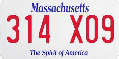 MA license plate 314XO9