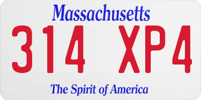 MA license plate 314XP4