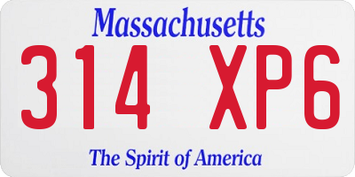 MA license plate 314XP6