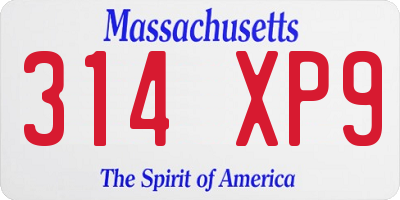MA license plate 314XP9