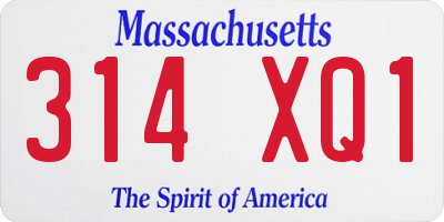 MA license plate 314XQ1
