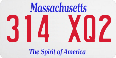 MA license plate 314XQ2