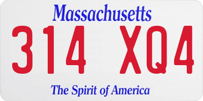 MA license plate 314XQ4