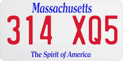MA license plate 314XQ5