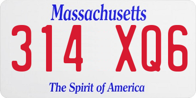 MA license plate 314XQ6