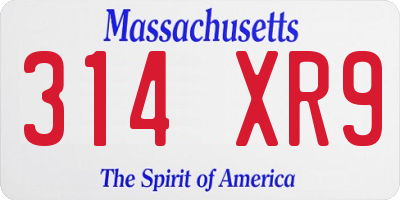 MA license plate 314XR9