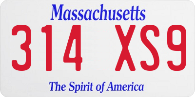 MA license plate 314XS9