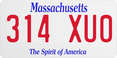 MA license plate 314XU0