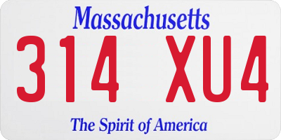 MA license plate 314XU4