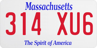 MA license plate 314XU6
