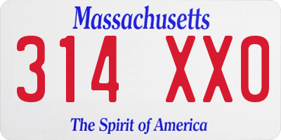 MA license plate 314XX0