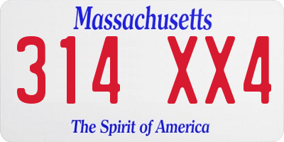 MA license plate 314XX4