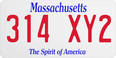 MA license plate 314XY2