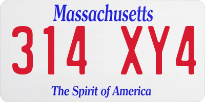 MA license plate 314XY4