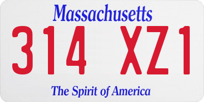 MA license plate 314XZ1