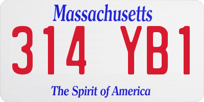 MA license plate 314YB1