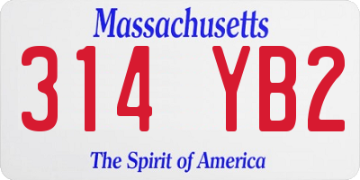 MA license plate 314YB2