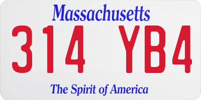 MA license plate 314YB4