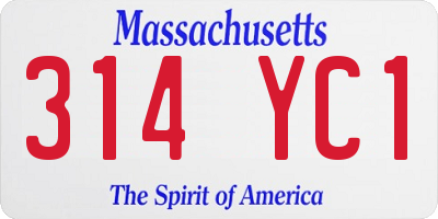 MA license plate 314YC1
