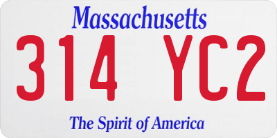 MA license plate 314YC2
