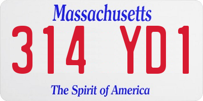 MA license plate 314YD1