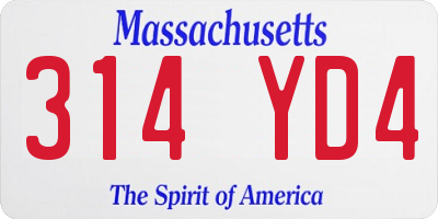 MA license plate 314YD4