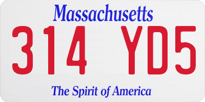 MA license plate 314YD5