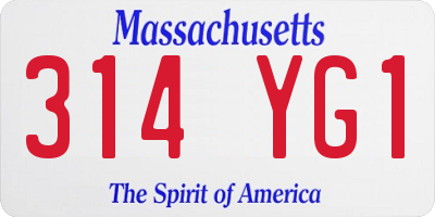 MA license plate 314YG1