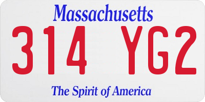 MA license plate 314YG2