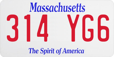 MA license plate 314YG6