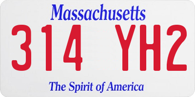 MA license plate 314YH2