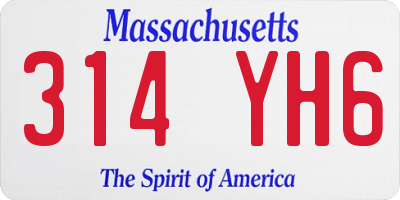 MA license plate 314YH6