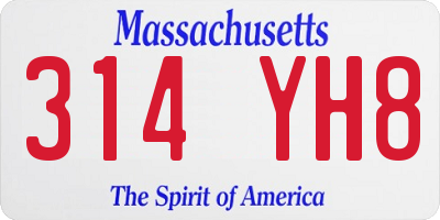 MA license plate 314YH8