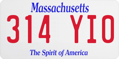 MA license plate 314YI0