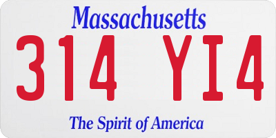 MA license plate 314YI4