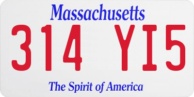 MA license plate 314YI5