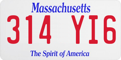 MA license plate 314YI6