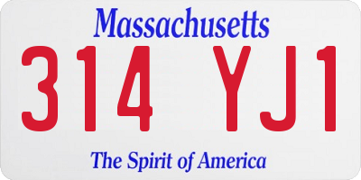 MA license plate 314YJ1