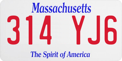 MA license plate 314YJ6