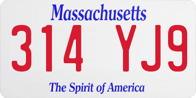 MA license plate 314YJ9