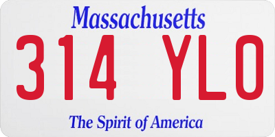 MA license plate 314YL0