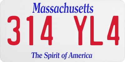 MA license plate 314YL4