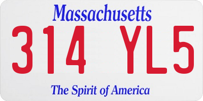 MA license plate 314YL5