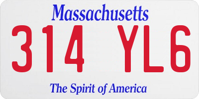MA license plate 314YL6