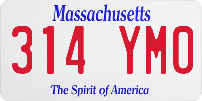 MA license plate 314YM0