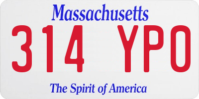 MA license plate 314YP0