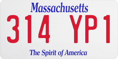 MA license plate 314YP1