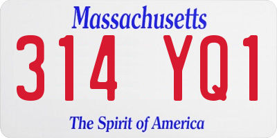 MA license plate 314YQ1