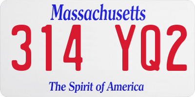 MA license plate 314YQ2