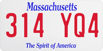 MA license plate 314YQ4